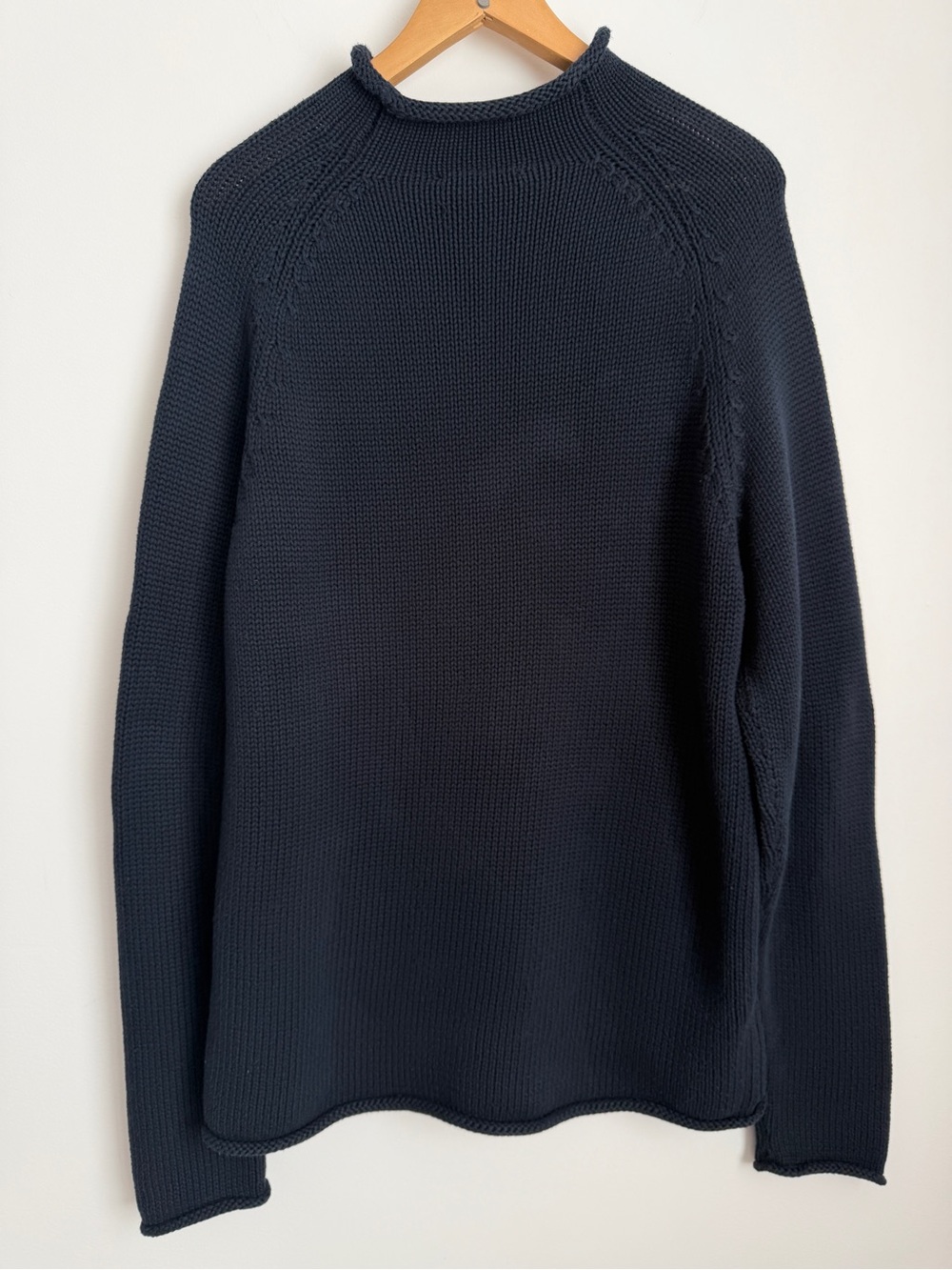 Vintage 90s J. Crew 1988 Cotton Rollneck Sweater Black Size M Style 61156 - Picture 3 of 12